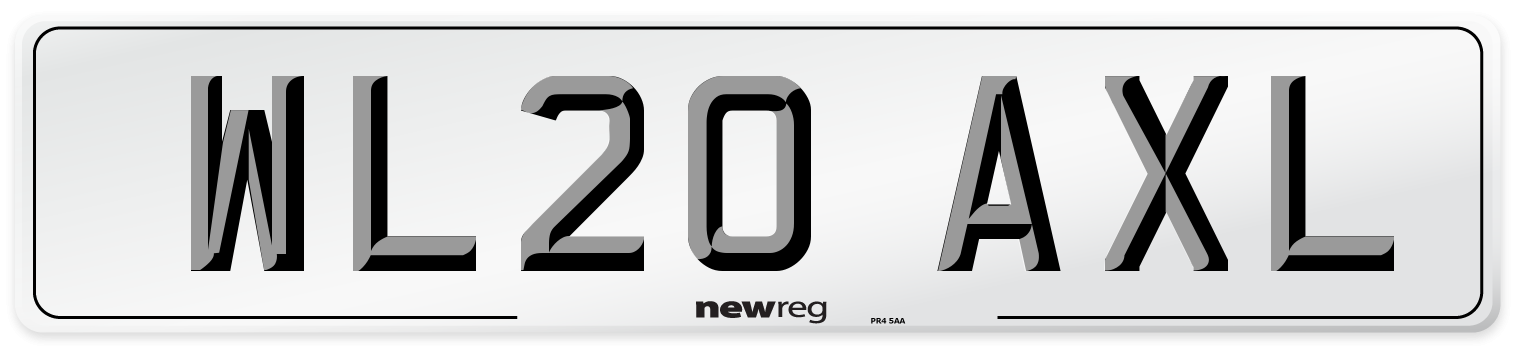 WL20 AXL Number Plate from New Reg